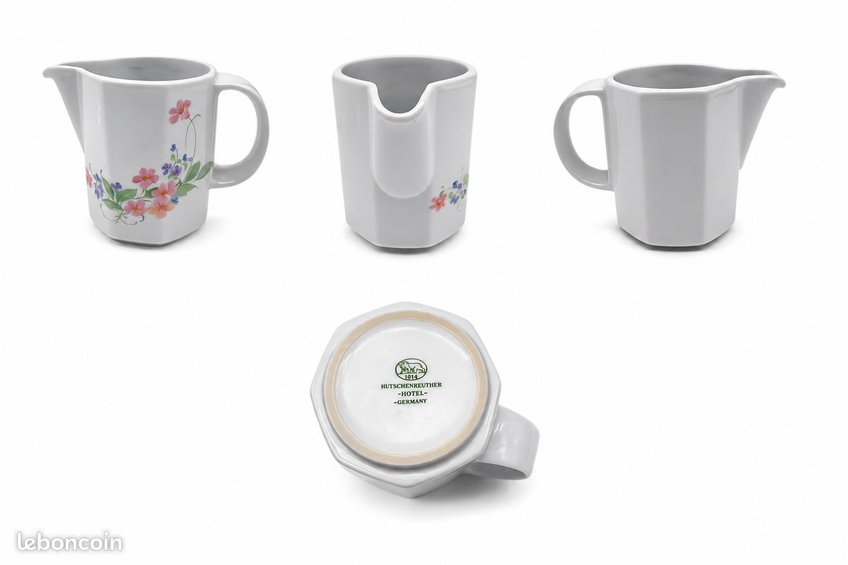 🌸 Pichet Crémier Hutschenreuther Germany Série Hotel H9,5 cm Vintage Porcelaine