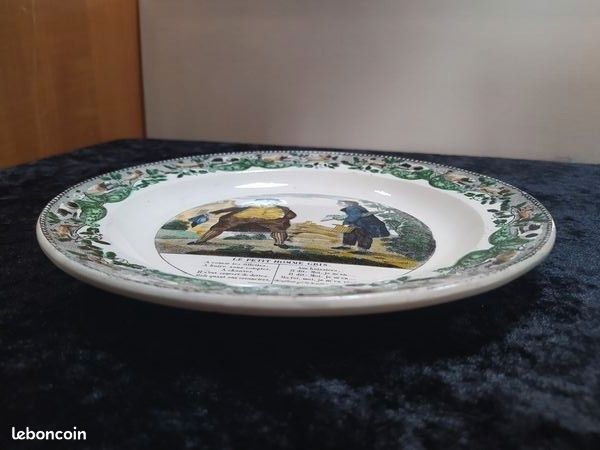 Assiette parlante polychrome Louis Lebeuf et Thibault à Montereau, début XIXème (image 6)