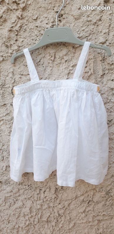 Haut évasé blanc bébé fille (image 5)