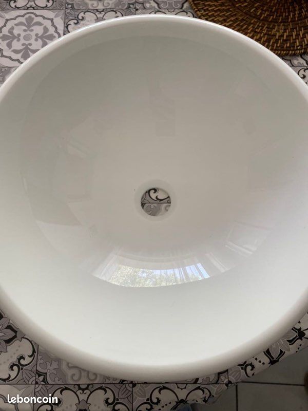 Vasque verre blanc (image 2)