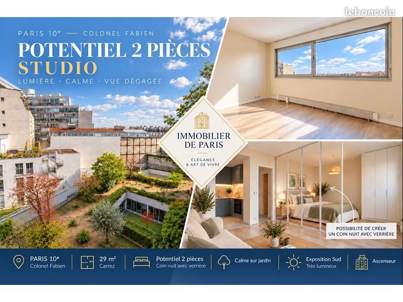 Appartement 1 pièce 29 m² · à Paris · 29 m² · 295 000 €