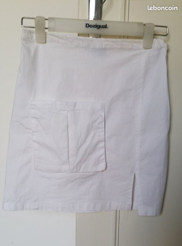 Mini jupe blanche originale vintage - Taille XS (34) (image 8)