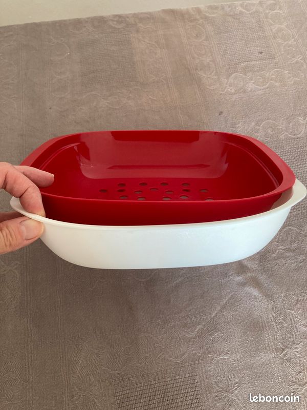 Passoire/égoutoir Tupperware Allegra rouge et blanc (image 3)