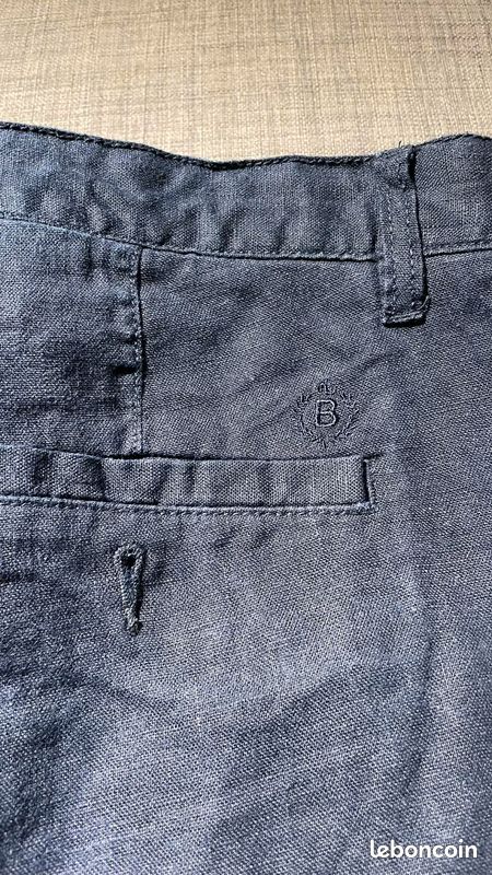 Pantalon burton en lin bleu marine (image 4)
