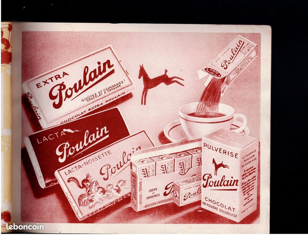 Planche De Stickers Vintage 80s – Chocolat Poulain – Fabriqué En France