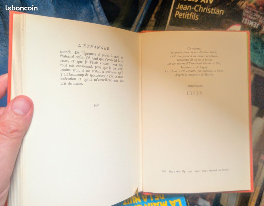 L'étranger de Camus édition numérotée Gallimard 1957 (image 3)