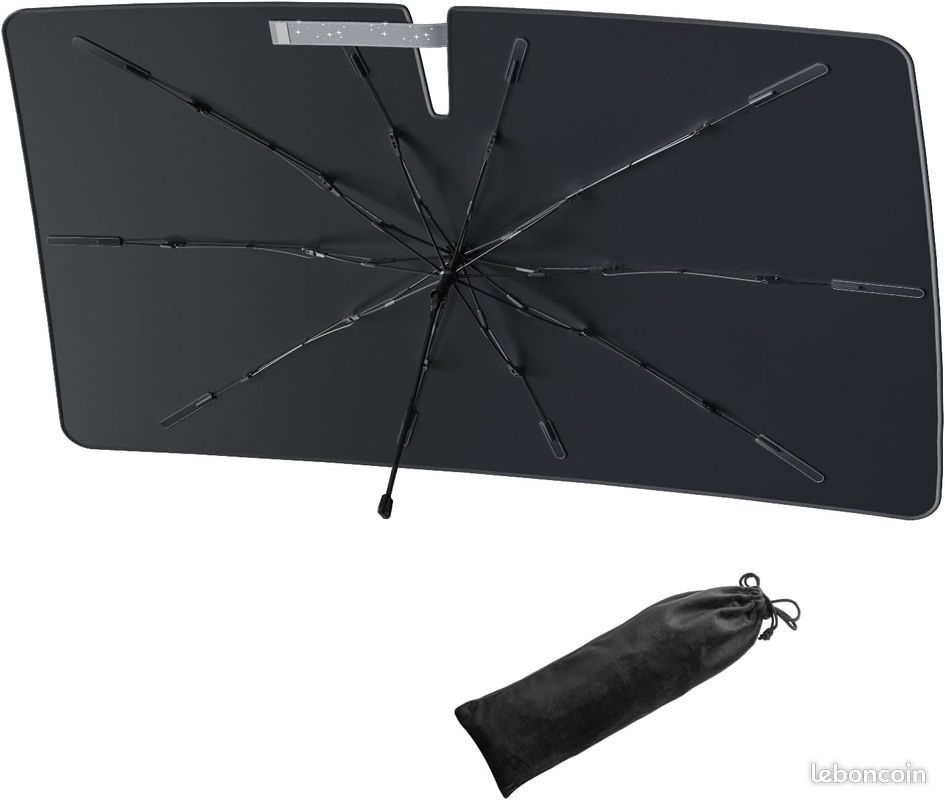 Pare-Soleil Pare-Brise Pour Volkswagen VW T-Cross 2019-2024 - Protection Thermique Noire Efficace Et Facile à Plier
