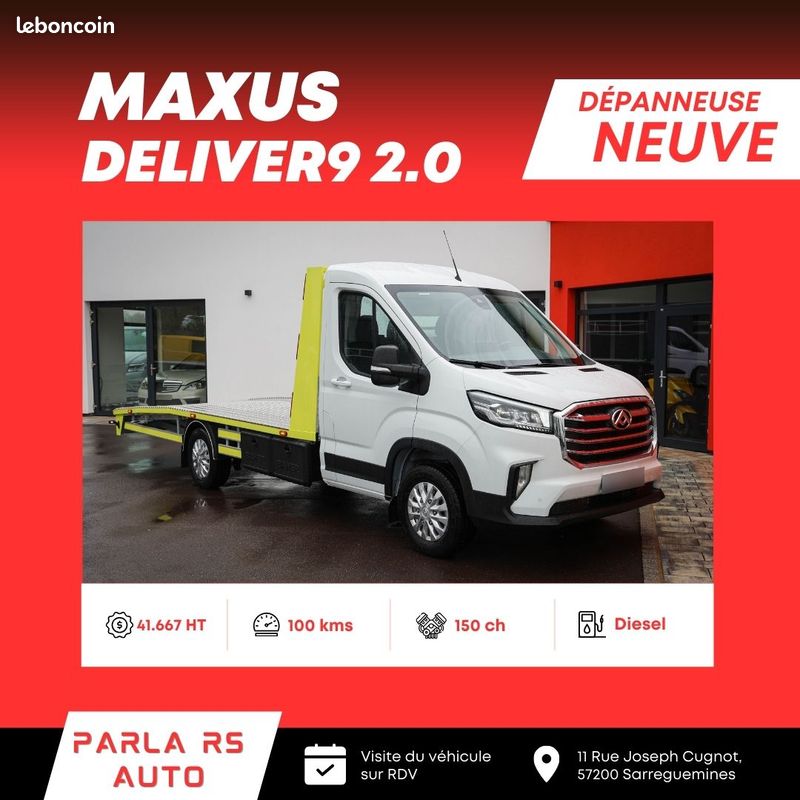 Maxus Deliver 9 2.0 150ch propulsion porte voiture plateau fixe neuf (image 1)