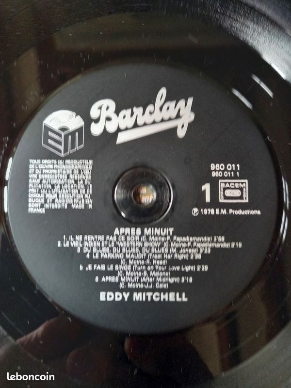 Eddy mitchell après minuit vinyl lp album 1978 (image 5)