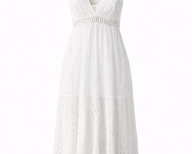 Robe Midi Blanche Dentelle à Bretelles Zara SS17 - Taille L - Neuf Avec étiquettes