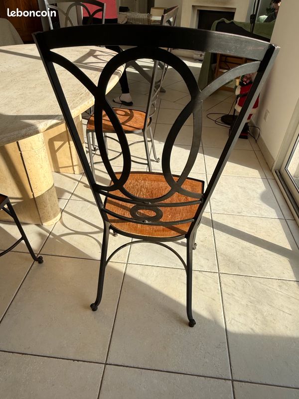 Lot de 6 chaises bois et chiffon (image 3)