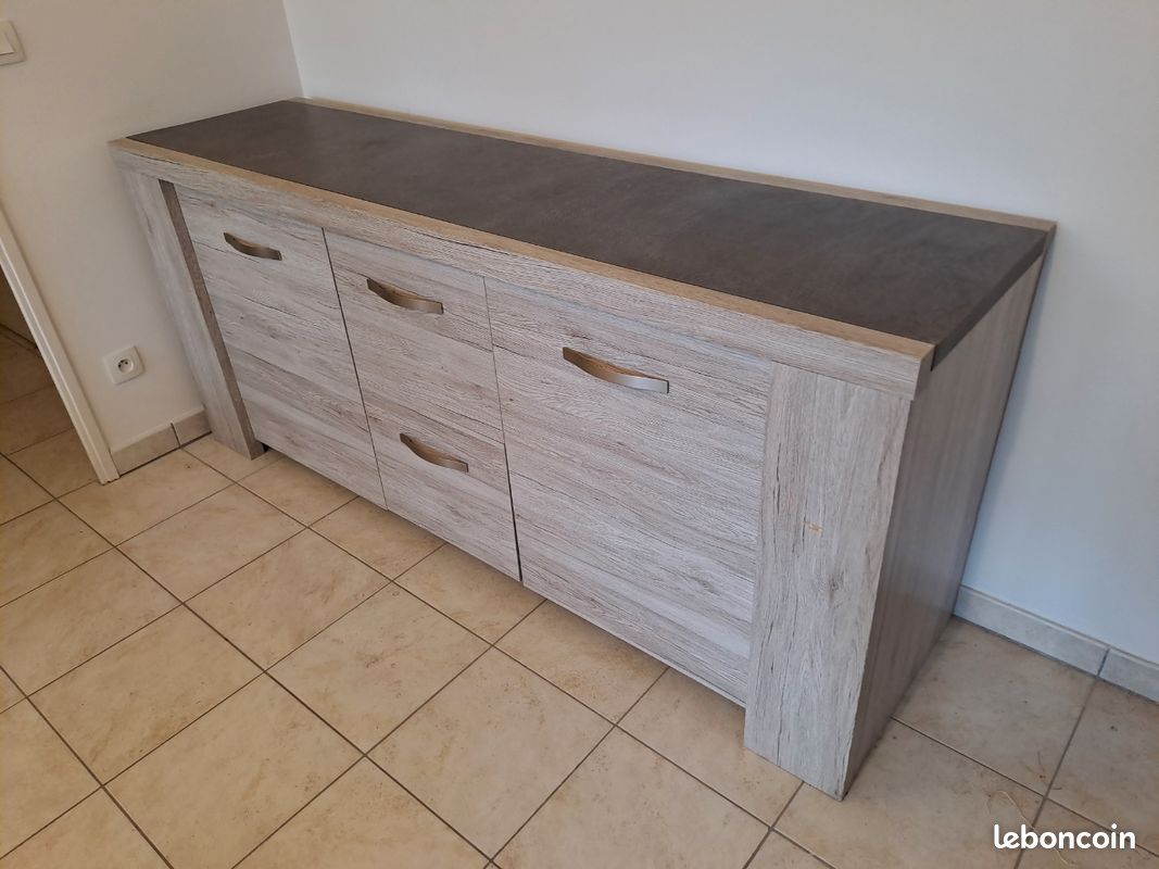 Buffet robuste gris moderne (image 3)