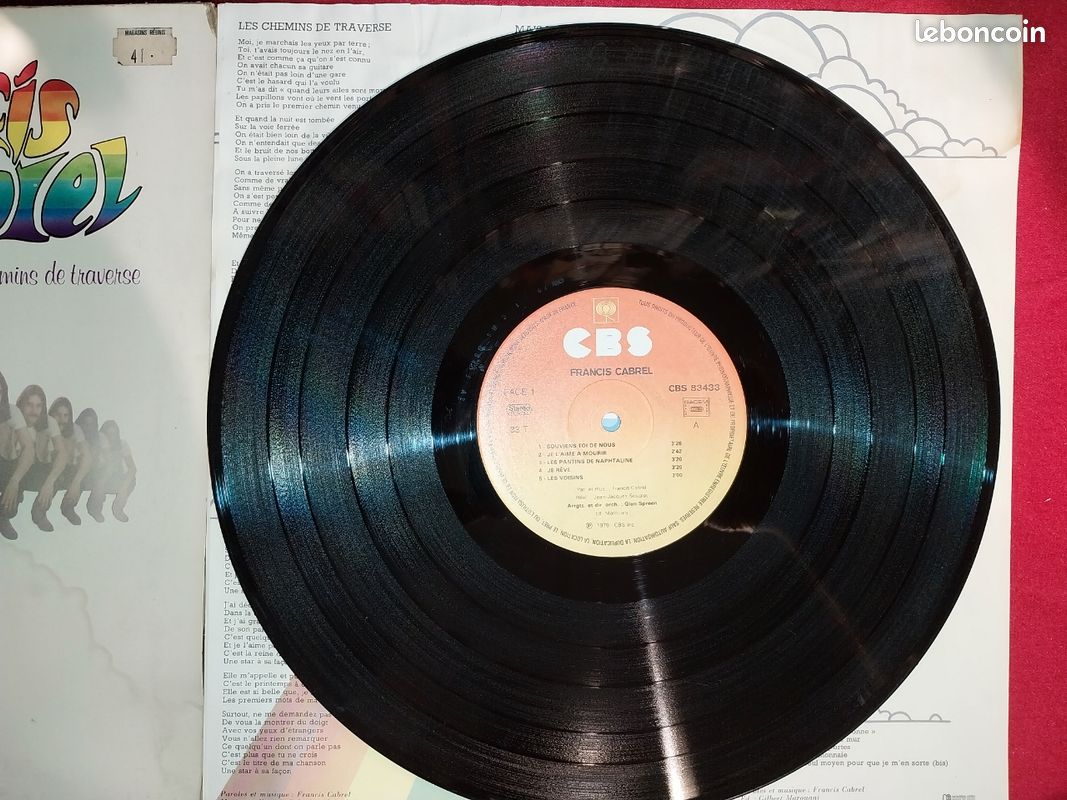 Disque vinyle 33t de "Francis Cabrel: (image 4)
