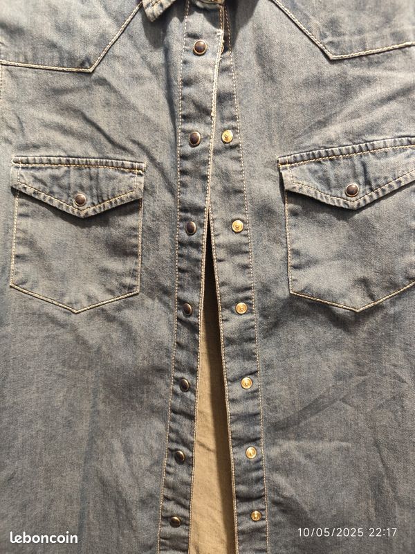 Chemise couleur jean manches longues femme (image 4)