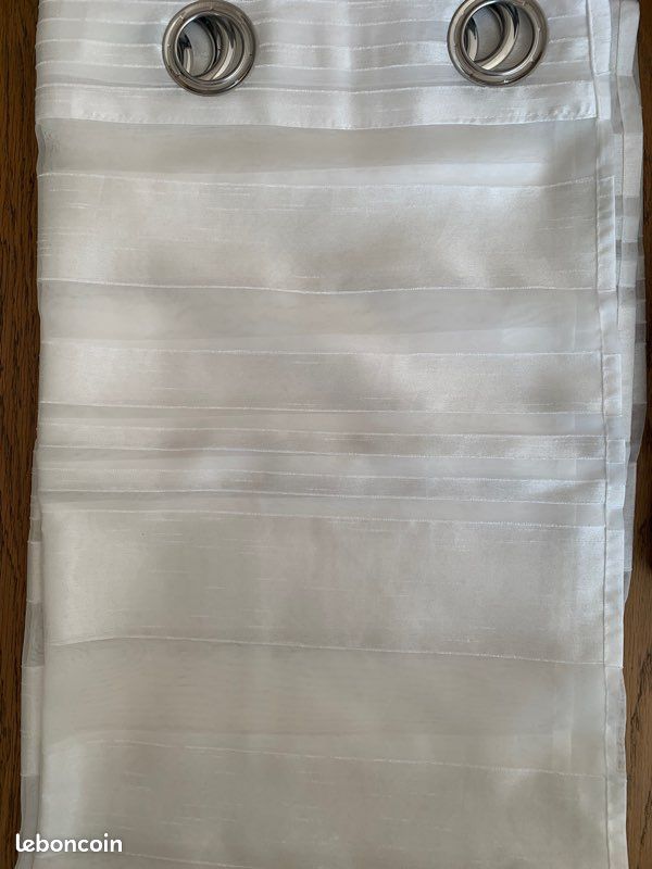 Rideau voilage blanc Atmosphera à œillets - 240 x 140 cm (image 1)