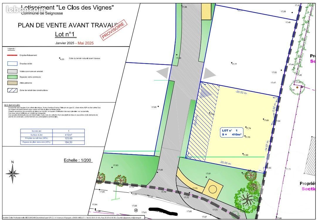 Terrain 410 m² Seignosse · 260 000 €