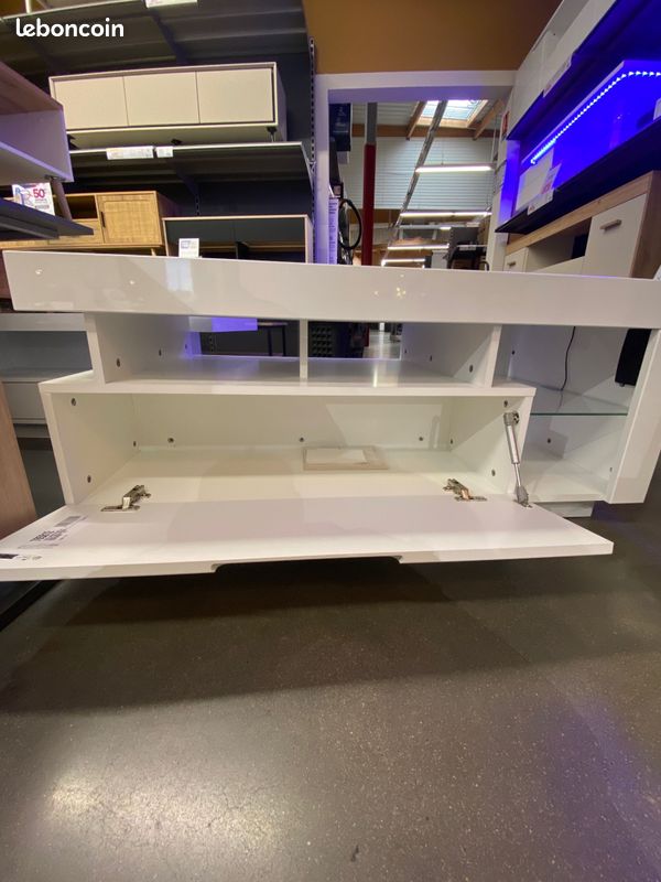 Table basse Conforama SCORE blanche avec éclairage LED (image 2)
