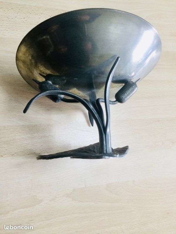 Porte-Courrier En Étain Martelé – Jean GOARDERE – Art Nouveau Original