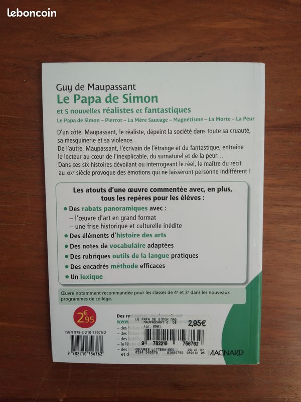 Classiques & Patrimoine, Guy de Maupassant, Le papa de Simon et 5 nouvelles réalistes et fantastiques (image 2)