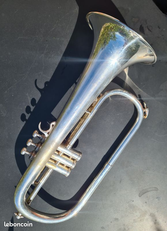 Bugle/Flugelhorn Selmer argenté en Sib des années 1960-1970 (image 1)