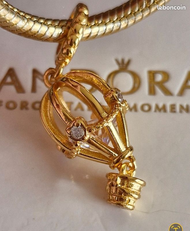Charm Montgolfière zirconium S925 doré compatible Pandora (image 5)