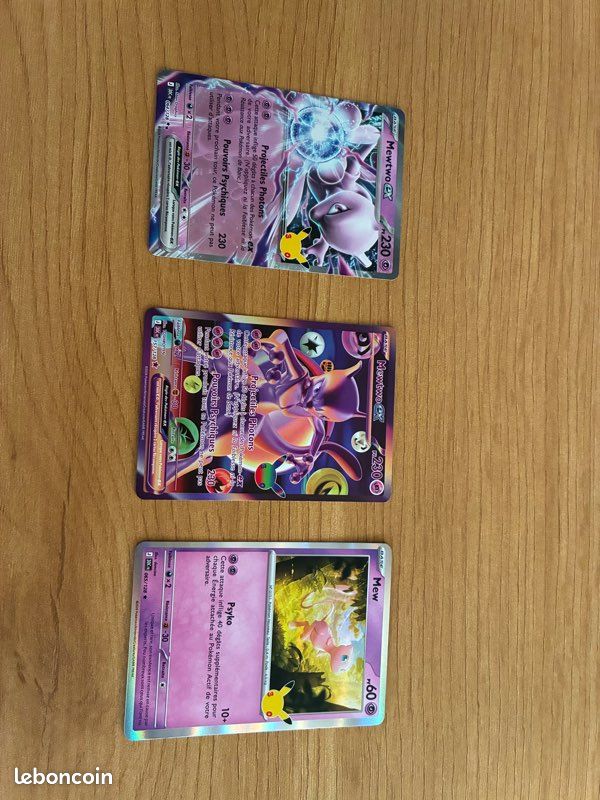 Mewtwo futuriste + mew holo + mewtwo ex ( des 30 ans) (image 1)
