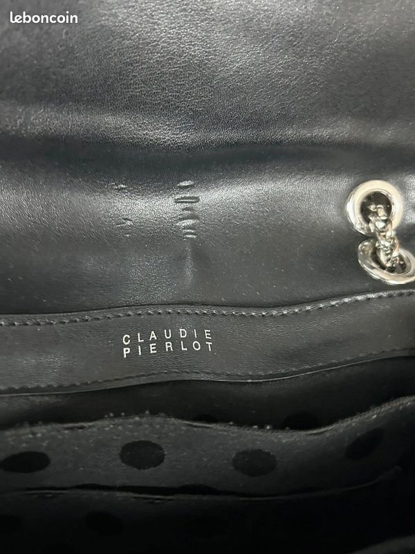Sac à bandoulière claudie pirelot en velour noir (image 6)