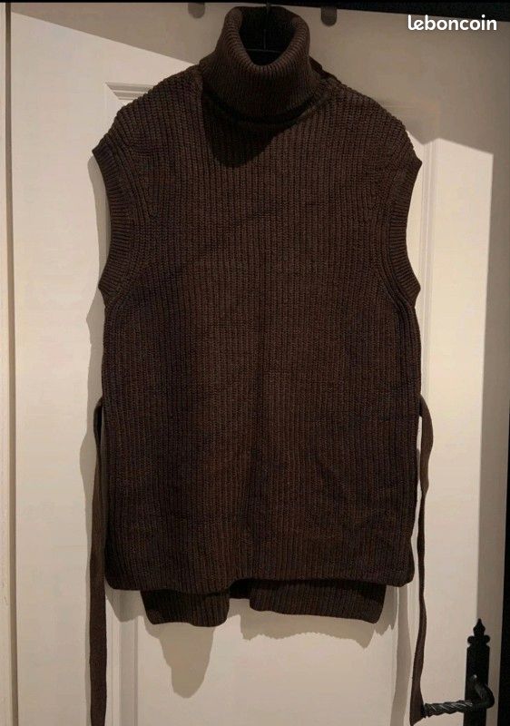 Pull Sans Manches Femme Zara - Taille M, Noir, Peu Porté