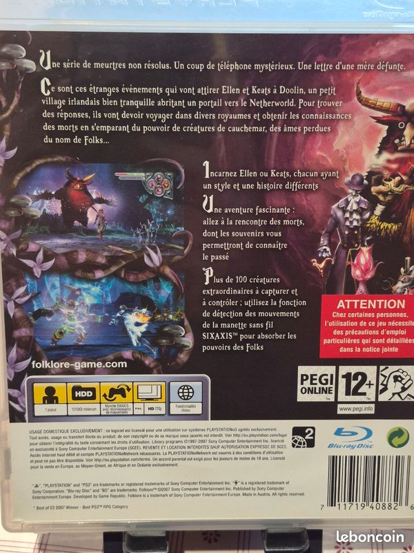 Prix de Folklore sur Playstation 3