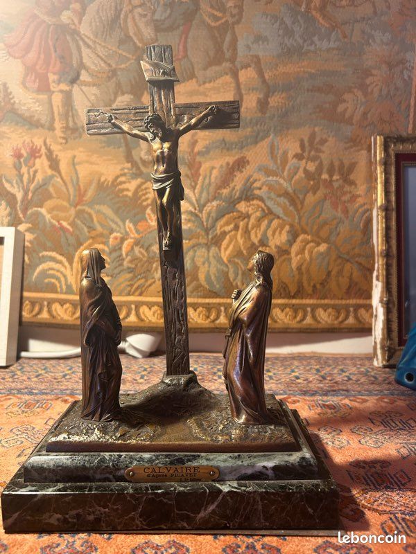 Sculpture bronze religieux calvaire d’après Picavet (image 1)