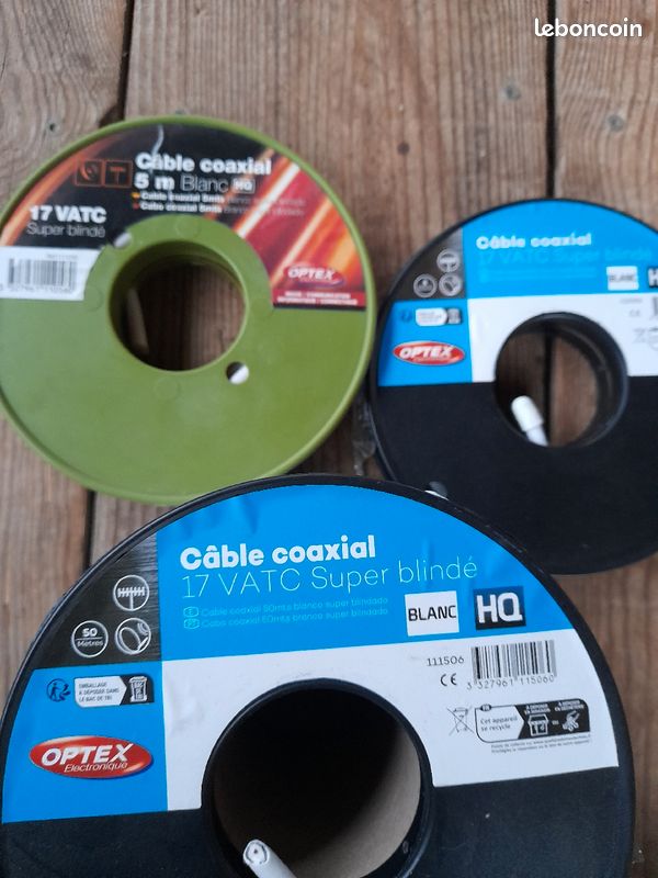 3 rouleaux de câble coaxial neuf (image 3)