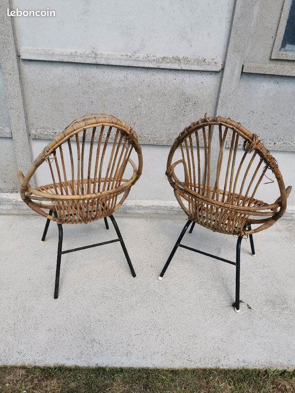 Fauteuils en rotin à restaurer (image 2)