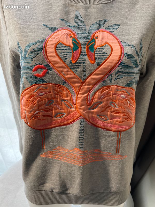 Sweat flamand rose marque "H&M" taille 36 (image 6)