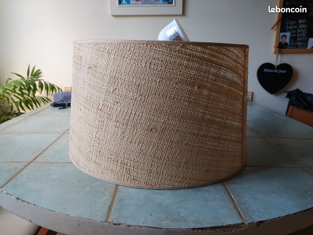 Abat jour tissu façon osier 40 cm diamètre (image 2)