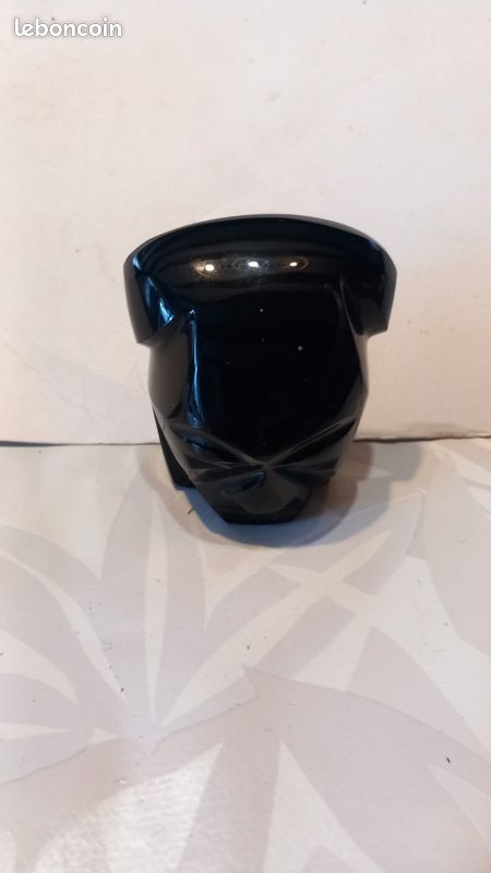 Tête maya en obsidienne noire vintage (image 2)