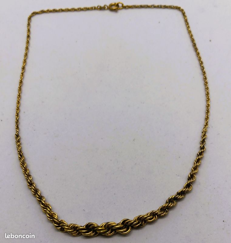Collier Pendentif Ancien Plaqué Or Antique - Perle Et Quartz Rouge - Occasion