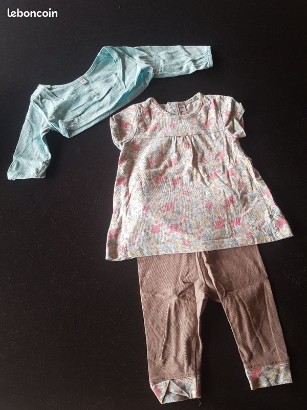 Ensemble 3 pièces fille 6 mois (image 1)