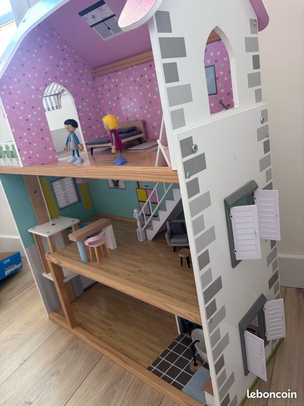 Maison poupée Lidl en bois avec personnages et meubles (image 7)