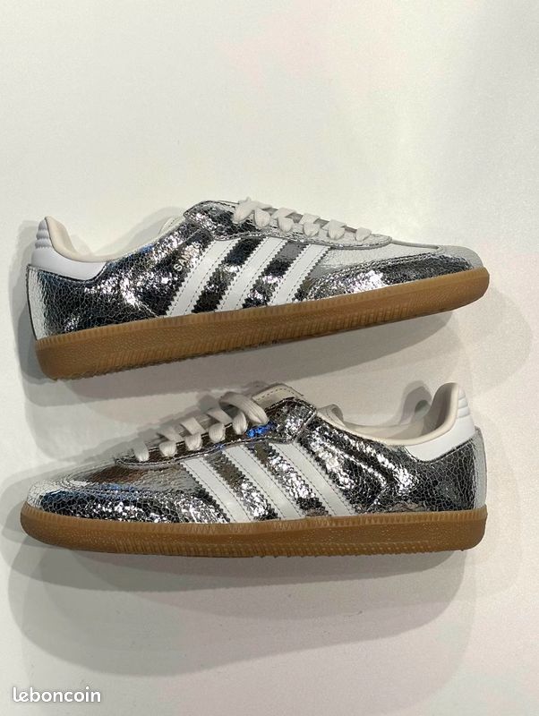 Adidas Samba OG Argent Métallisé Craquelé (image 3)