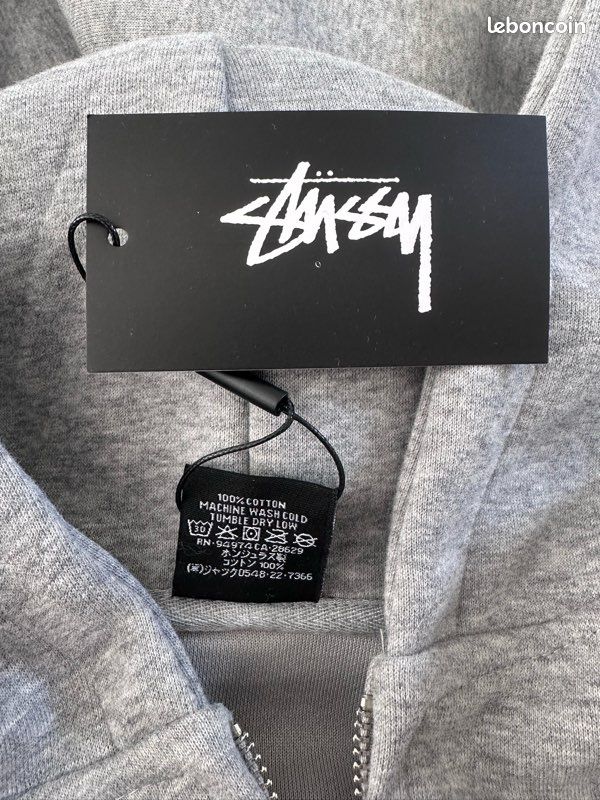 Parka Coupe-vent Stüssy Homme Gris Clair - Taille S - Occasion Très Bon état