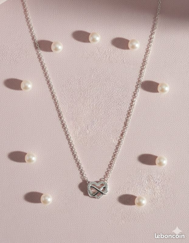 Collier Cœur Infini Scintillant - Argent Massif 925 (Neuf) (image 2)