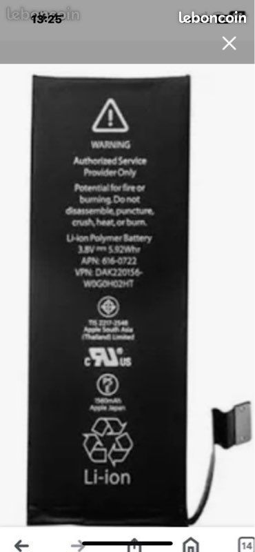 Batterie iPhone 5s prix 5 (image 1)
