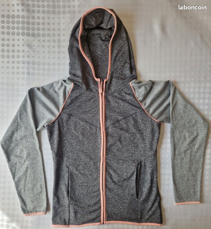 Gilet zippé sport gris Okaïdi 12 ans (image 1)