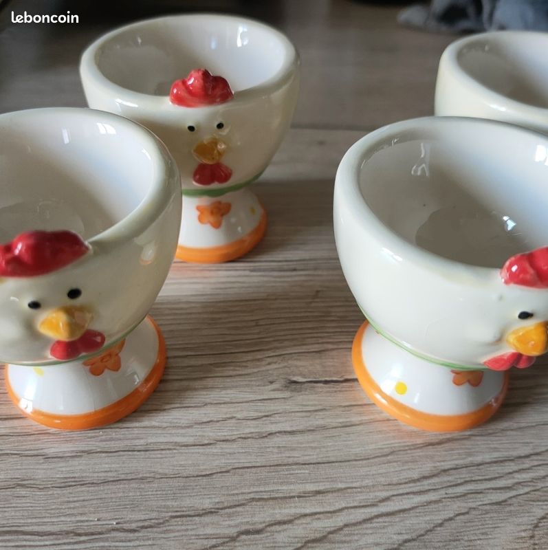 LOT DE 2 Coquetiers pastel, porte-oeufs en céramique fait main - Canada