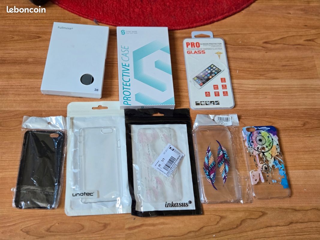 Lot de coque iPhone 6/X + verre trempé-comme neuf (image 1)
