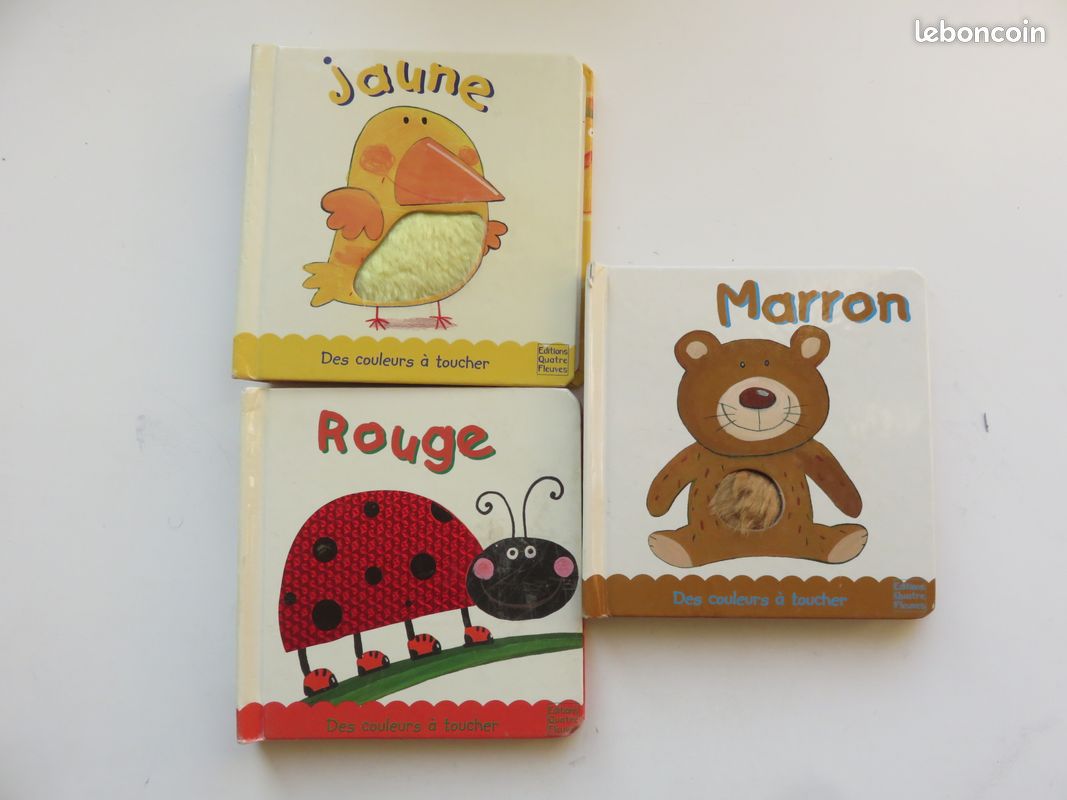 Lot 3 Albums "Des couleurs à toucher " rouge, jaune, marron (image 1)