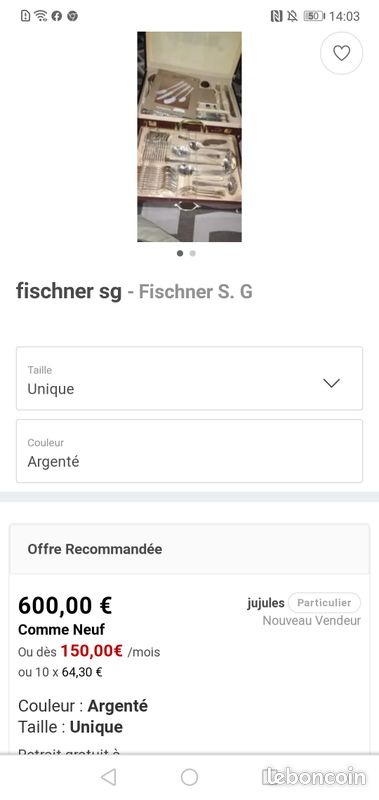 Argenterie fischner 72 pieces (image 1)