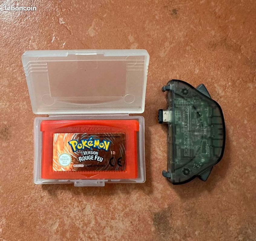 🔴 Pokémon Version Rouge Feu + Adaptateur Sans Fil Officiel - GBA - [SANS BOÎTE / LOOSE] (image 1)