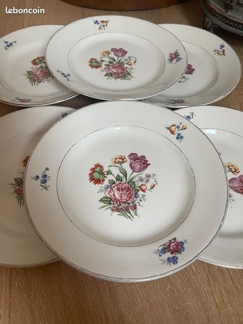 6 Assiettes à dessert Vintage MULINO BIANCO MAGNOSSIN 1986
