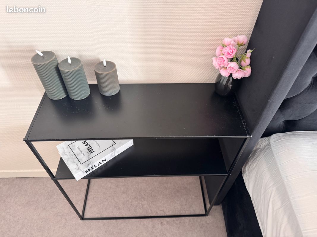 Urgent Lit coffre 160x200 noir + 2 tables de chevet offertes – 350 (image 8)